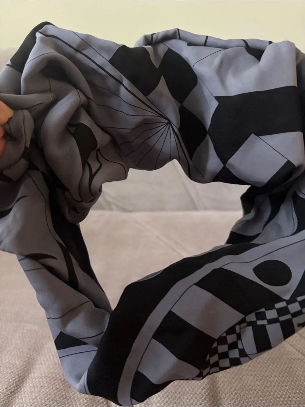 cult gaia Black & Gray Patterned Hair Scarf